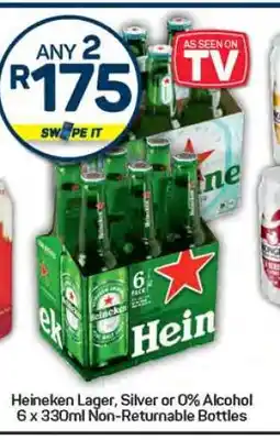 Pick n Pay Heineken Lager, Silver or 0% Alcohol offer