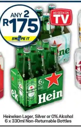 Pick n Pay Heineken Lager, Silver or 0% Alcohol offer