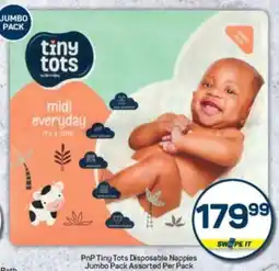 Pick n Pay PnP Tiny Tots Disposable Nappies Jumbo Pack Assorted Per Pack offer