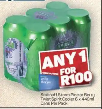 Pick n Pay Smirnoff Storm Pine or Berry Twist Spirit Cooler 6x440ml offer