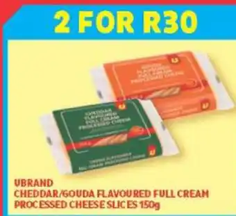 Usave Ubrand Cheddar/Gouda Flavoured Full Cream Proceesed Cheese Slices 150g offer