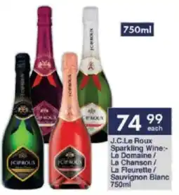 President Hyper J.C.Le Roux Sparkling Wine Le Domaine/ La Chanson/ La Fleurette/ Sauvignon Blanc offer
