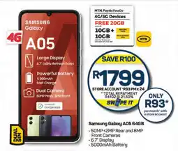 Pick n Pay Samsung Galaxy A05 64GB offer