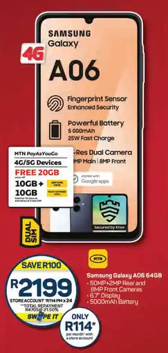 Pick n Pay Samsung Galaxy A06 64GB offer