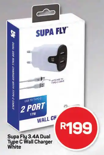 Pick n Pay Supa Fly 3.4A Dual Type C Wall Charger White offer