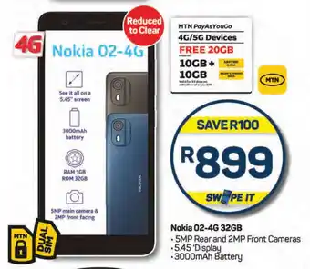 Pick n Pay Nokia 02-4G 32GB offer