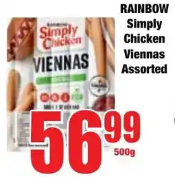 Boxer Superstores RAINBOW Simply Chicken Viennas Assorted offer