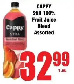 Boxer Superstores CAPPY Still 100% Fruit Juice Blend Assorted offer