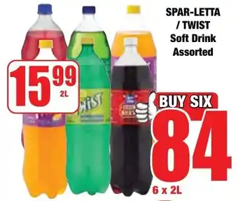 Boxer Superstores SPAR-LETTA/TWIST Soft Drink Assorted offer