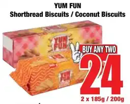 Boxer Superstores YUM FUN Shortbread Biscuits/ Coconut Biscuits offer