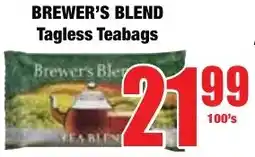 Boxer Superstores BREWER'S BLEND Tagless Teabags offer