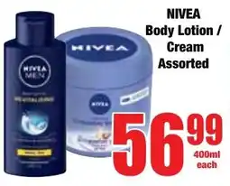 Boxer Superstores NIVEA Body Lotion/ Cream Assorted offer
