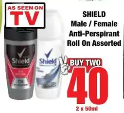 Boxer Superstores SHIELD Male/ Female Anti-Perspirant Roll On Assorted offer