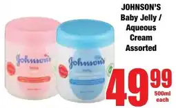 Boxer Superstores JOHNSON'S Baby Jelly/ Aqueous Cream Assorted offer