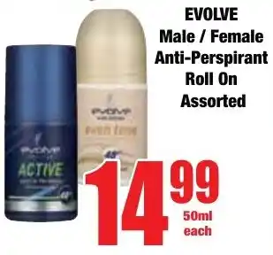 Boxer Superstores EVOLVE Male/Female Anti-Perspirant Roll On Assorted offer