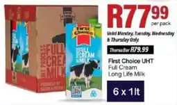Take 'n Pay First Choice UHT Full Cream Long Life Milk offer