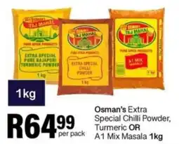 Take 'n Pay Osman's Extra Special Chilli Powder, Turmeric OR A1 Mix Masala offer