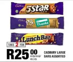 Take 'n Pay Cadbury large bars assorted offer