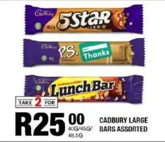 Take 'n Pay Cadbury large bars assorted offer