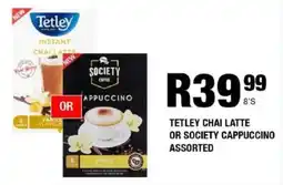 Take 'n Pay Tetley chai latte or society cappuccino assorted offer