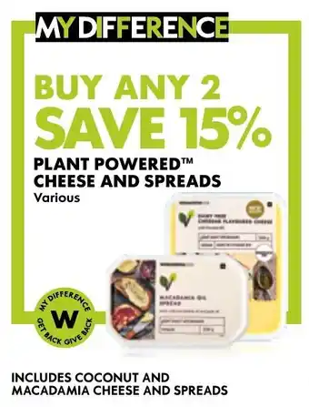 Woolworths Plant powered cheese and spreads offer