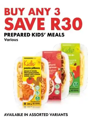 Woolworths Prepared kids' meals offer