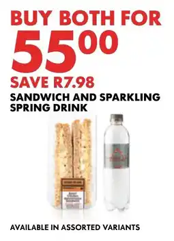 Woolworths Sandwich and sparkling spring drink offer