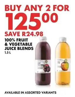 Woolworths 100% fruit & vegetable juice blends offer
