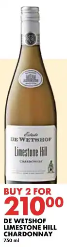 Woolworths De wetshof limestone hill chardonnay offer