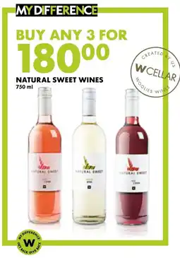 Woolworths Natural sweet wines offer