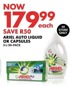 Woolworths Ariel auto liquid or capsules offer