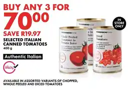 Woolworths Selected italian canned tomatoes offer