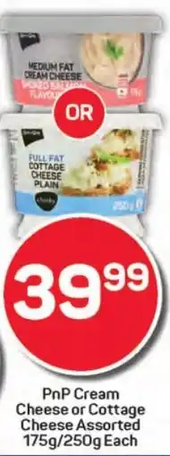 Pick n Pay Hypermarket PnP Cream Cheese or Cottage Cheese Assorted offer