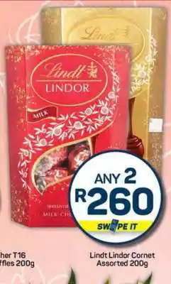 Pick n Pay Hypermarket Lindt Lindor Cornet Assorted 200g offer