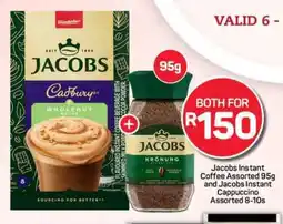Pick n Pay Hypermarket Jacobs Instant Coffee Assorted 95g and Jacobs Instant Cappuccino Assorted 8-10s offer