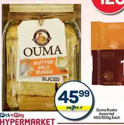 Pick n Pay Hypermarket Ouma Rusks Assorted offer