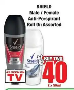 Boxer SHIELD Male / Female Anti-Perspirant Roll On Assorted offer