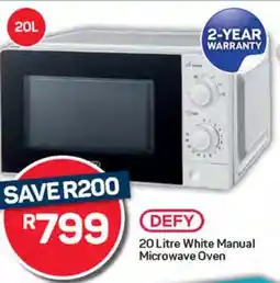 Pick n Pay Hypermarket DEFY White Manual Microwave Oven offer