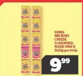 Usave Simba Nik Naks Cheese Flavoured Maize Snack 5x22g offer