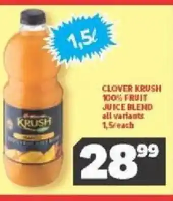 Usave Clover Krush 100% Fruit Juice Blend 1,5Litre offer