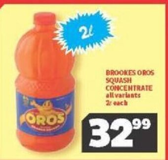 Usave Brookes Oros Squash Concentrate 2L offer