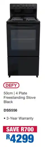 OK Furniture DEFY 4 Plate Freestanding Stove Black offer