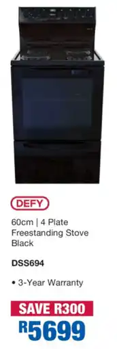 OK Furniture DEFY 4 Plate Freestanding Stove Black offer