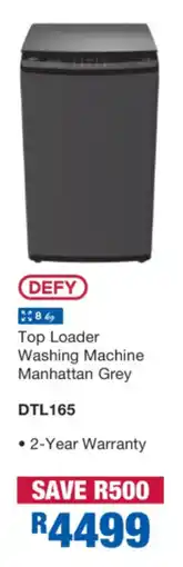 OK Furniture DEFY Top Loader Washing Machine Manhattan Grey offer