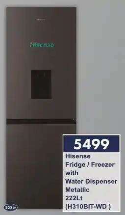 President Hyper Hisense Fridge/ Freezer with Water Dispenser Metallic offer
