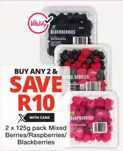 Checkers Mixed Berries/Raspberries/ Blackberries offer