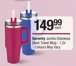 Checkers Serenity Jumbo Stainless Steel Travel Mug offer