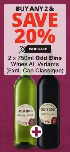 Checkers Odd Bins Wines All Variants offer