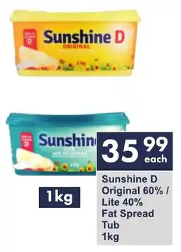 President Hyper Sunshine D Original 60%/ Lite 40% Fat Spread Tub offer