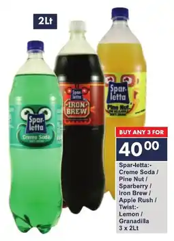 President Hyper Spar-letta Creme Soda/ Pine Nut/ Sparberry/ Iron Brew/ Apple Rush/ Twist Lemon/ Granadilla offer